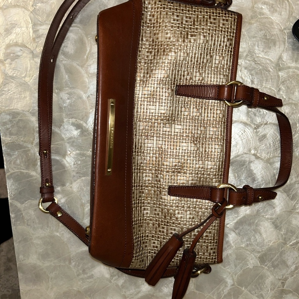 Brown and Tan Woven Leather Women's Bag - Brand Brahmin